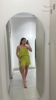 Conjunto short + túnica tomara que caia
