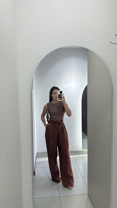 Calça pantalona de tecido - comprar online