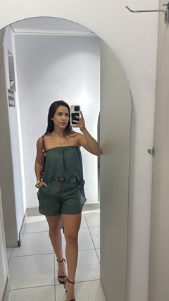 Conjunto short + túnica tomara que caia na internet