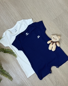 Kit Romper Macaquinho Menino Liso - Pequeno H