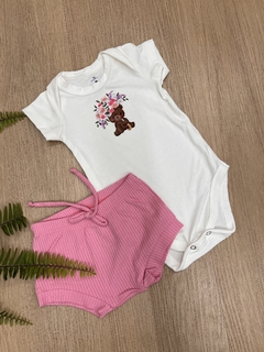 Conjunto Menina Ursinha Flores Bebê - comprar online