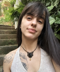 Colar com turmalina negra e brass indiano - loja online