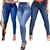 Kit 3 Calças Feminina Cintura Alta Lycra Jeans Com Lycra Elastano Cós Alto Até o Umbigo Modelagem Levanta Bumbum - comprar online