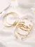5 peças/Conjunto Vintage Pulseira Bracelete Exagerada e Larga, Bracelete e Pulseiras Douradas Lisas e Assimétricas, Presente Adequado Para Namoradas e Amigas - comprar online