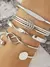 5 peças/Conjunto Vintage Pulseira Bracelete Exagerada e Larga, Bracelete e Pulseiras Douradas Lisas e Assimétricas, Presente Adequado Para Namoradas e Amigas - comprar online