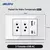 DELEFU 4*2 Vidro Temperado Branco Tomada Padrão Brasil com Dupla USB Tipo C Tom - comprar online