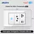 DELEFU 4*2 Vidro Temperado Branco Tomada Padrão Brasil com Dupla USB Tipo C Tom - comprar online