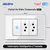 DELEFU 4*2 Vidro Temperado Branco Tomada Padrão Brasil com Dupla USB Tipo C Tom - comprar online