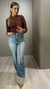 Calça jeans wide leg com barra dobrada Lança Perfume