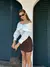 Saia jeans cargo Filipa Petit Rosé - Camila Zancanaro Store