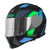 Capacete X11 Revo Pro Flagger Verde Azul Cinza Fosco