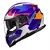 Capacete Norisk FF302 Soul District Branco Azul Rosa com óculos interno