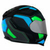 Capacete X11 Revo Pro Flagger Verde Azul Cinza Fosco - comprar online