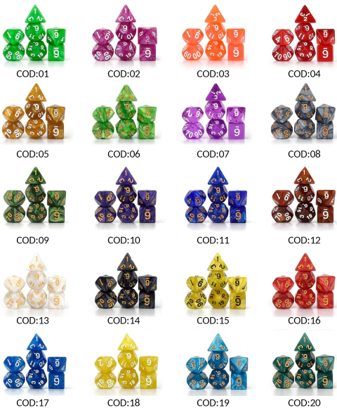 Set de Dados de Acrílico Basicos - Colores a Elección - comprar online