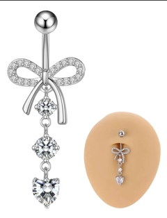 Piercing Aro Moño Corazon Strass Cristal, moda piel noche estilo - comprar online