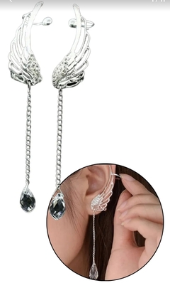Aros Alas Angel, decoracion Piel Moda Look Noche Gala Imagen - comprar online
