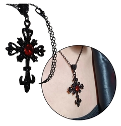 Cruz Gotica Dark incluye Cadena, Piel Noche Estilo Moda Unicas!