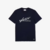 Camiseta masculina com decote careca, assinatura e estampa de crocodilos