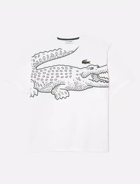 Camiseta Lacoste Masculina Loose Fit Crewneck Big Croco