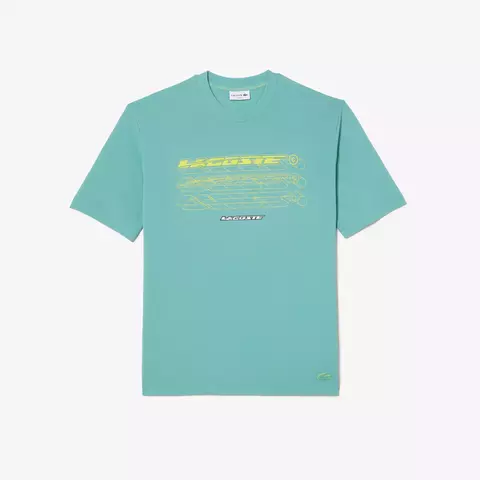 Camiseta masculina de algodão orgânico piqué de corte solto