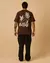 Camiseta Plus-Size Tuneflies - Marrom - MF STORE
