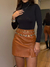Short Saia Couro Preto - ClarisBrand