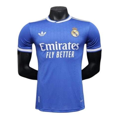 Camisa Real Madrid III 25/26 - Jogador Adidas Masculina - Azul com detalhes em branco