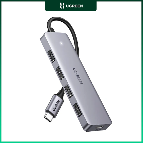 Concentrador USB 3.0 4 Puertos con Fuente Alimentacion USB-C Ugreen CM219