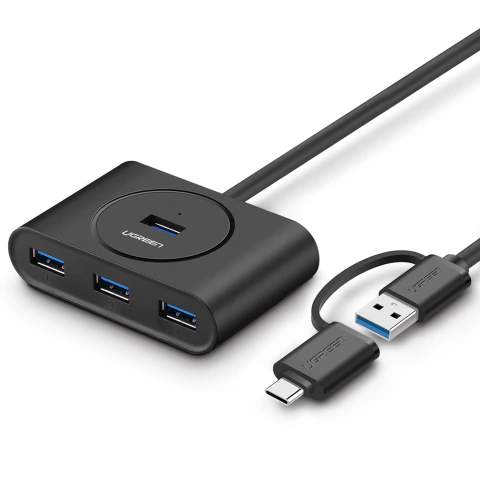 Hub adaptador usb 3.0 ugreen 4 puertos 5 gbps otg