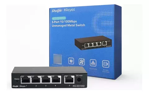 Switch De Red Ip 5 Puertos Ruijie RG-ES105D 100 Mbps
