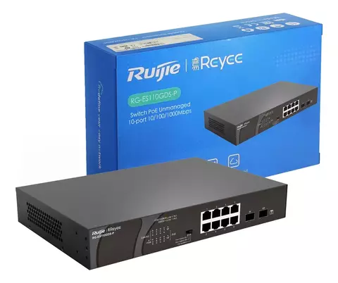 Switch Red Ip 8 Puertos Ethernet Rack Ruijie Ruijie Rj45 2 Sfp Gbits Poe
