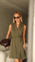 VESTIDO CURTO TRANSPASSADO EM ALFAIATARIA COM ROLOTE-VERDE ESCURO-42 - comprar online