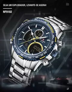 Naviforce men assist topo marca de luxo grande dial relógios do esporte dos hom na internet