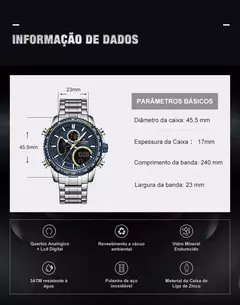 Naviforce men assist topo marca de luxo grande dial relógios do esporte dos hom - Be Level