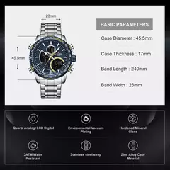 Naviforce men assist topo marca de luxo grande dial relógios do esporte dos hom