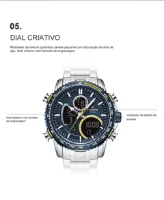 Imagem do Naviforce men assist topo marca de luxo grande dial relógios do esporte dos hom
