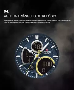 Naviforce men assist topo marca de luxo grande dial relógios do esporte dos hom na internet