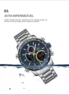 Naviforce men assist topo marca de luxo grande dial relógios do esporte dos hom - loja online
