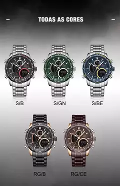 Naviforce men assist topo marca de luxo grande dial relógios do esporte dos hom