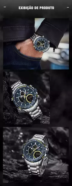 Naviforce men assist topo marca de luxo grande dial relógios do esporte dos hom