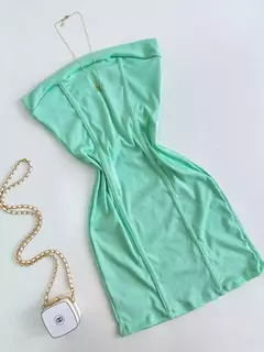Vestido Feminino Curto em Ribana Corset sem Alça Josiele Ref. 1162 Tamanho:Único;Cor:Terracota