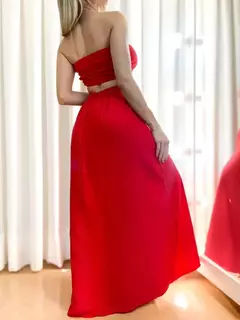 Vestido Conjunto Feminino Longo Cropped Amarração Luara Ref. 1207