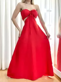 Vestido Conjunto Feminino Longo Cropped Amarração Luara Ref. 1207 - comprar online