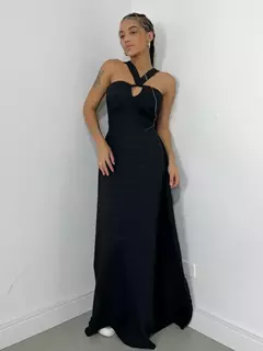 Vestido Feminino Longo em Duna com Amarração Kimberly Ref. 1340 na internet
