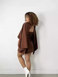 Conjunto Feminino em Alfaiataria Bata com Top e Shorts Saia Tais Ref. 1508