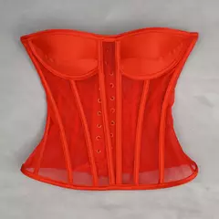 Feminino sexy multicolorido elegante moda personalidade net rosto espartilho emenda net espartilho cintura espartilho - comprar online