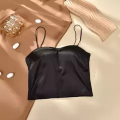 Seda cetim verão top mulheres cami sexy cinta camisola regatas lingerie feminino top renda regata feminina sutiã costura femininas grátis regatas sem sutian bojo dormir alcinha blusa femininos soutien colete corsés cue na internet