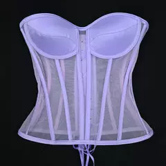 Feminino sexy multicolorido elegante moda personalidade net rosto espartilho emenda net espartilho cintura espartilho - loja online