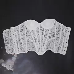 Espartilho feminino elástico livre algodão renda espartilho delicado e elegante mostrar estilo macio espartilho topo mulher - Be Level