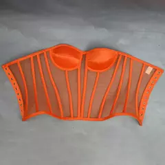Feminino sexy multicolorido elegante moda personalidade net rosto espartilho emenda net espartilho cintura espartilho